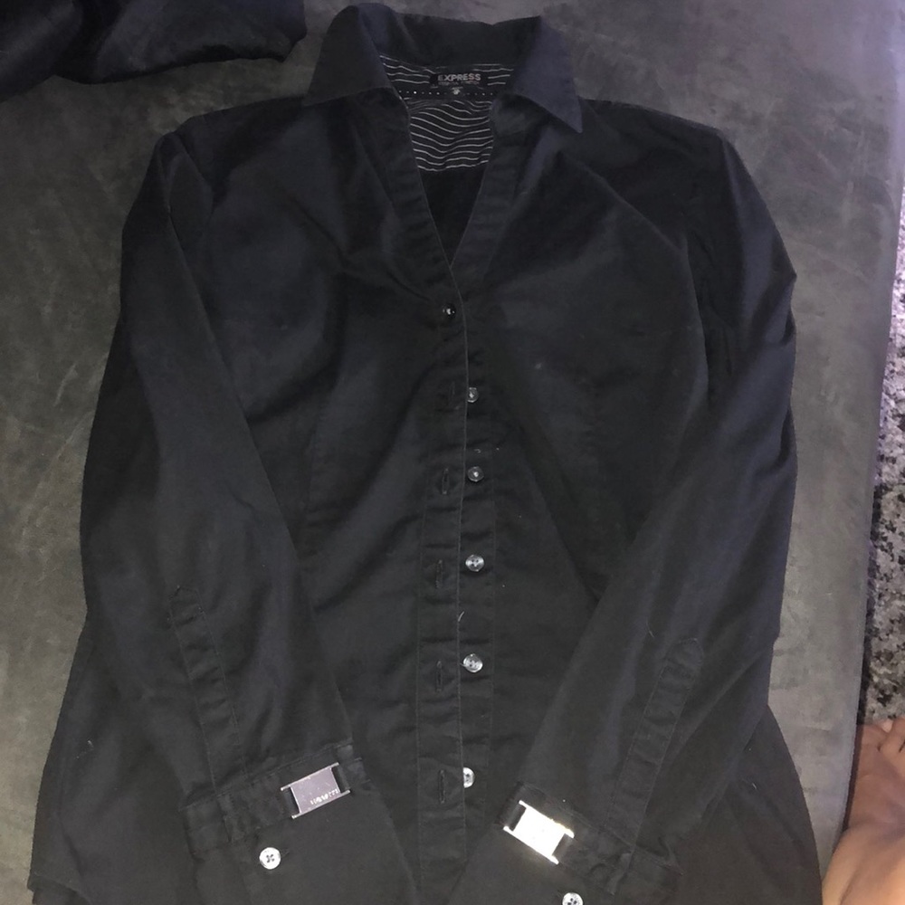 Black button down shirt